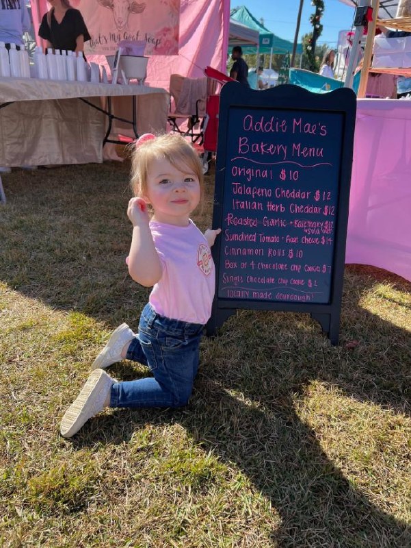 Our little helper at the market